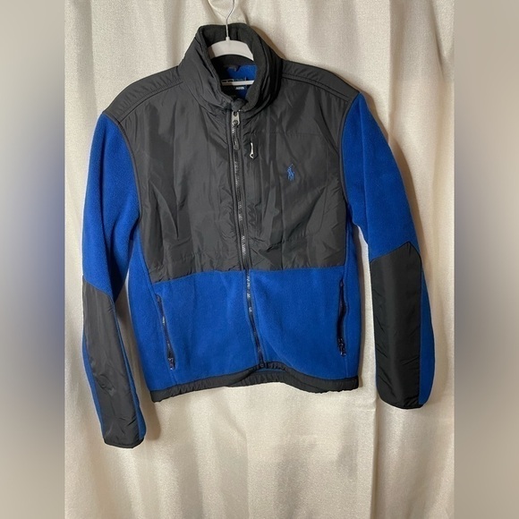 Polo Ralph Lauren Jackets & Blazers - Polo Ralph Lauren Mens Polartec Denali Fleece Hooded Jacket Blue/Black Size S.  